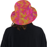 Yellow Red Damask All Over Print Bucket Hat