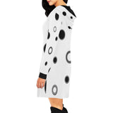 Black Polka Dots All Over Print Hoodie Mini Dress (Model H27)