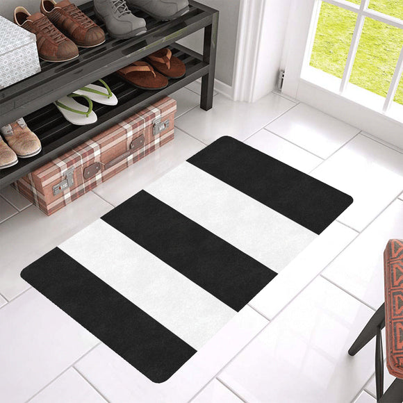 Black White Stripes Doormat 30