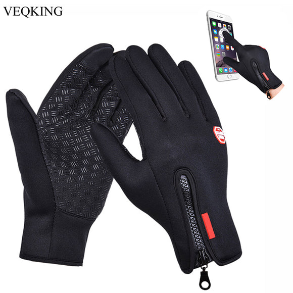 Touch Screen Windproof Sport Unisex Fleece Thermal Warm Anti-slip Cycling Gloves