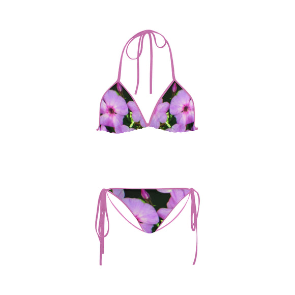 Fuschia Flowers Custom Bikini Swimsuit