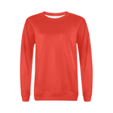 Pomegranate Solid All Over Print Crewneck Sweatshirt for Women (Model H18)
