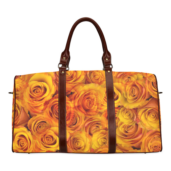 Grenadier Tangerine Roses Waterproof Travel Bag/Small (Model 1639)