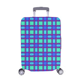 Bluish Plaid Luggage Cover/Medium 22"-25"