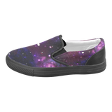 Midnight Blue Purple Galaxy Men's Slip-on Canvas Shoes (Model 019)