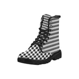 Black White Houndstooth Martin Boots for Women (Black) (Model 1203H)