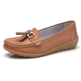 Women Loafers Genuine Leather Flats Slip On Moccasins Shoes