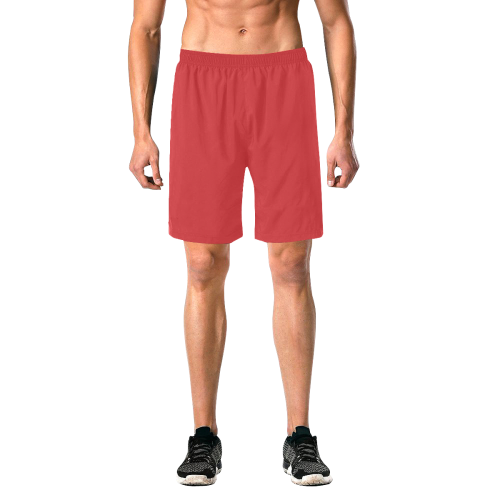 Alizarin Dissolve Men's All Over Print Elastic Beach Shorts (Model L20)