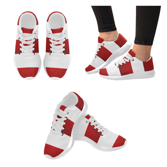 Red White Stripes Women’s Running Shoes (Model 020)