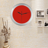 Pomegranate Solid Silver Color Wall Clock