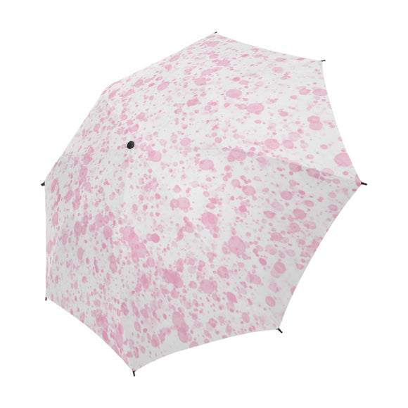 Pink Carnations Splatter Semi-Automatic Foldable Umbrella (Model U05)