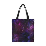 Midnight Blue Purple Galaxy All Over Print Canvas Tote Bag Small