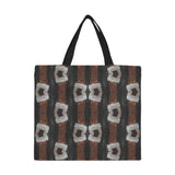 Brown Cocoa Bark All Over Print Canvas Tote Bag/Large