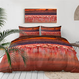 Flamingo Bedding Set Tropical Plant Quilt Cover King Size Bedclothes 3pcs