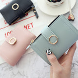 Women Coin Pouch Solid Simple Credit Card Key Small Wallet Mini