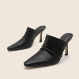 Women's PU Leather Pointed Toe Stiletto High Heels Sandals
