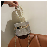 Women Diamond Acrylic Round Clutch Small Shoulder Crossbody Bag