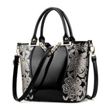 Women Sequin Embroidery Patent Leather Diamond Shoulder Messenger Bag