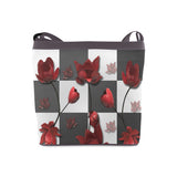 Burnt Crimson Flora Crossbody Bags (Model 1613)
