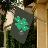 Shamrock Green Clover Garden Flag 28''x40'' （Without Flagpole）