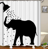 Elephant Theme Shower Curtain Waterproof Bathroom Decor