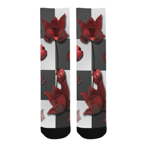 Burnt Crimson Flora Trouser Socks