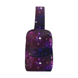 Midnight Blue Purple Galaxy Chest Bag (Model 1678)