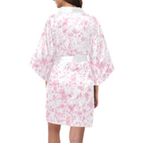 Pink Carnation Splatter Kimono Robe