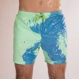 Men Change Color Quick Dry High Temperature Discoloration Swimming Shorts