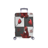 Burnt Crimson Flora Luggage Cover/Small 24'' x 20''