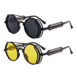 Steampunk Sunglasses UV400 High Quality Color Lenses Round Metal Frame