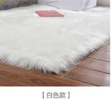 Artificial Wool Shaped Garnish Plain Skin Fur Fluffy Washable Area Rug