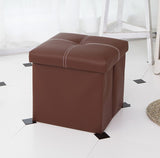 Foldable Stool Ottoman Storage Leather Footstool Organizer Box