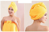 Women Turban Microfiber Fabric Thickening Dry Hair Towel Super Absorbent Shower Towel Cap
