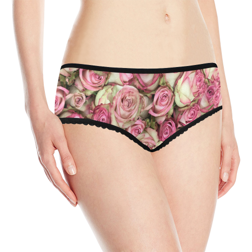Your Pink Roses Women's All Over Print Boxer Briefs (Model L13)