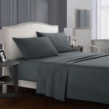 Pure Color Bedding Set Bed Linens Flat Fitted Sheet Pillowcase Soft Comfortable