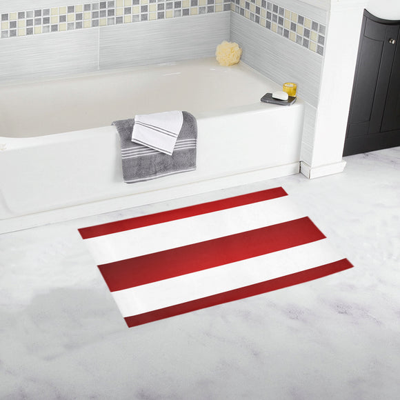 Red White Stripes Bath Rug 16''x 28''
