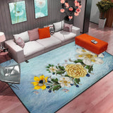 High Quality Abstract Flower Art Carpet Anti-slip Floor Mat Area Rug
