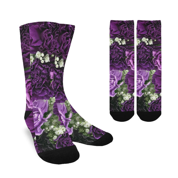 Little Purple Carnations Custom Socks for Women