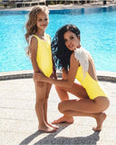 Family Matching Swimsuit Mother Daughter Feather One Piece Bathing Suit