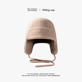Unisex Japanese Wool Knit Rading Ear Protection Thick Bomber Hat