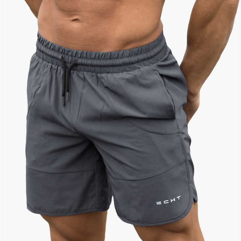 ECHT Men Sweatpants Solid Color Fitness Quick Dry Crossfit Sports Shor ...