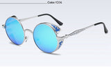 Men Women Polarize Steampunk Round Metal Carving Gothic UV400 Sunglass