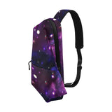 Midnight Blue Purple Galaxy Chest Bag (Model 1678)
