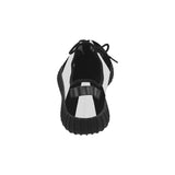 Black White Stripes Grus Women's Breathable Woven Running Shoes (Model 022)