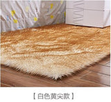 Artificial Wool Shaped Garnish Plain Skin Fur Fluffy Washable Area Rug