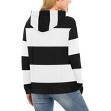 Black White Stripes All Over Print Hoodie (for Women)