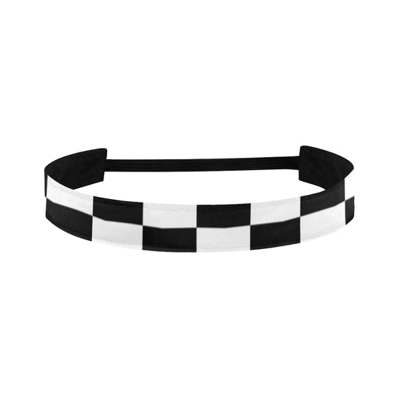 Black White Checkers Sports Headband