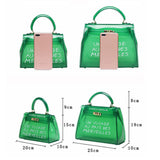 Clear Transparent PVC Shoulder Bags Women Candy Solid Color Jelly Purse