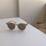 Retro Unisex Round Box Cream Sunglasses Small Frame Wild Style